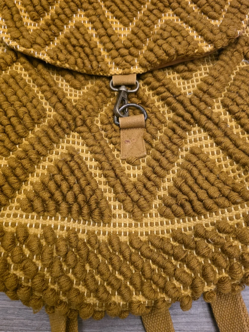Panache Mustard Yellow Woven Macramé Backpack
